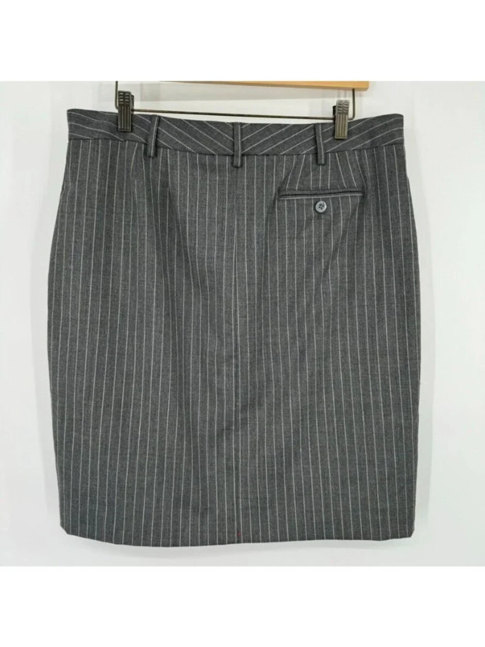 Michael Kors Womens Derby Pinstripe Skirt Size 14 seasonless wool gray straight